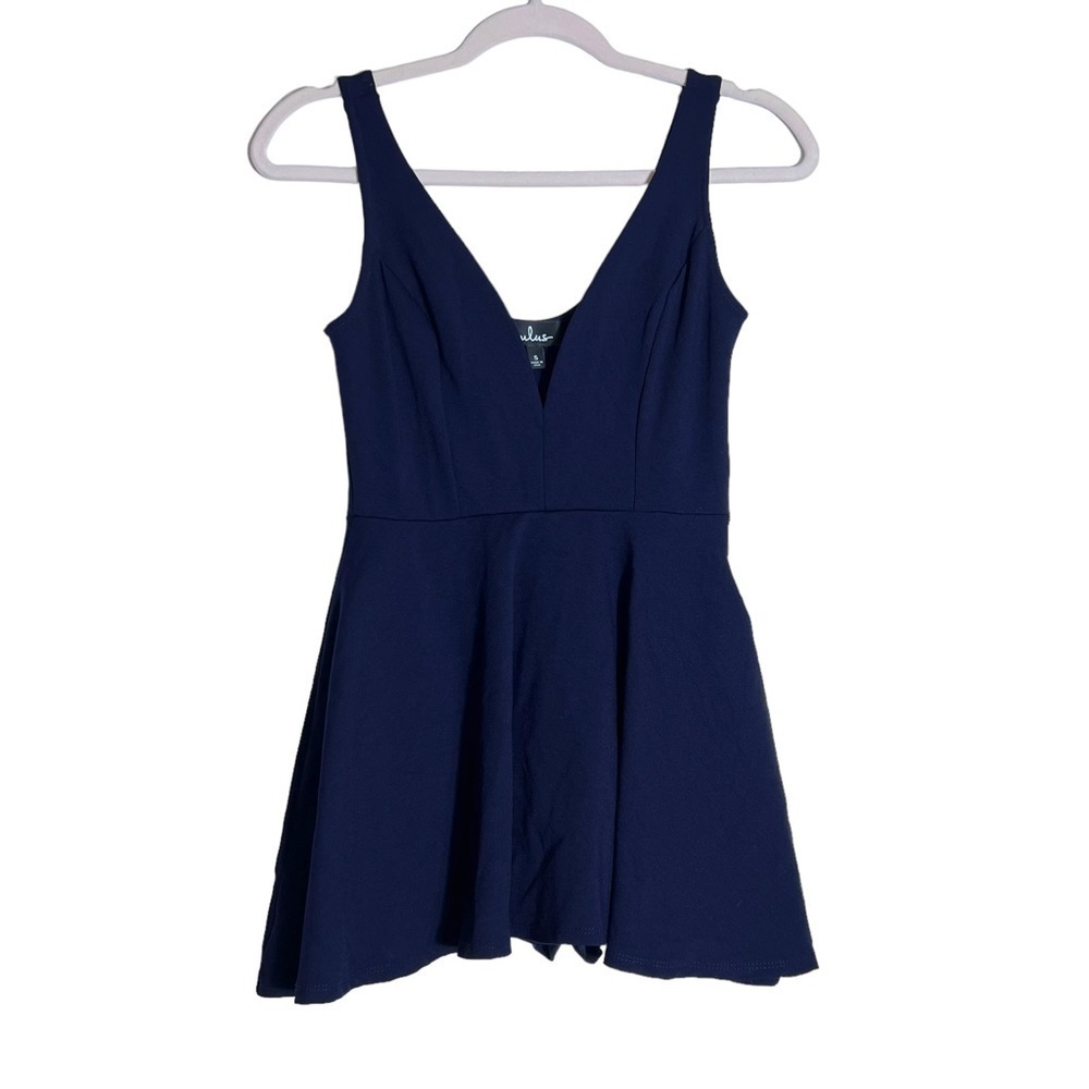 Lulus Navy Sleeveless Skater Dress + Built-in Skort • Size S • Flirty + Fun